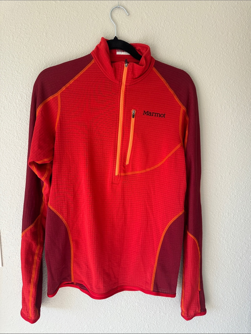 Marmot Men's Red and Dark Red Half-Zip Performance Jacket